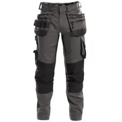 FLUX Arbeitshose mit Stretch und Holstertaschen - anthrazit/schwarz, Größe 60 - Arbeits- & Schutzkleidung mit 4-Wege-Stretch für optimale Beweglichkeit und verstellbaren Kniepolstertaschen für zusätzlichen Komfort beim Arbeiten.