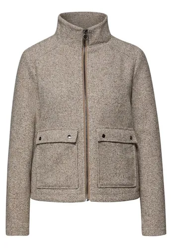 Street One Damenjacke mit Stehkragen in light terra mocha mel. Größe 42 - Modische Jacke mit Tunnelzug am Saum und praktischen Aufsatztaschen. Perfekt für jeden Tag und vielseitig kombinierbar.
