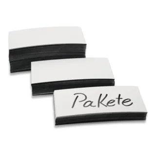 Lagerschild B20 x L100 mm magnetisch weiß Stärke 0,6 mm MAGNETOPLAN, 100 Stück