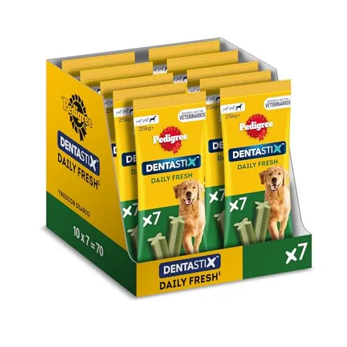PEDIGREE Pack von Densex frisch für den täglichen Gebrauch für die Zahnreinigung und gegen den schlechten Atem großer Hunde (10 Packungen von 7UD)
