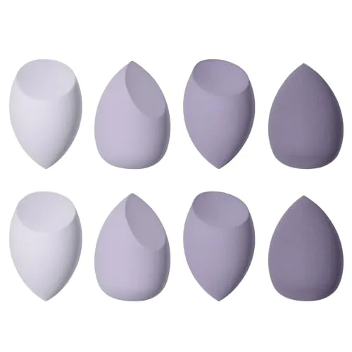 Makeup Schwamm, 8 Stück Make Up Schwamm Schminkschwamm für Foundations, Puder Flüssigkeiten, Etc., Gesichtsschwamm Kommt In 3 Formen (Lila)