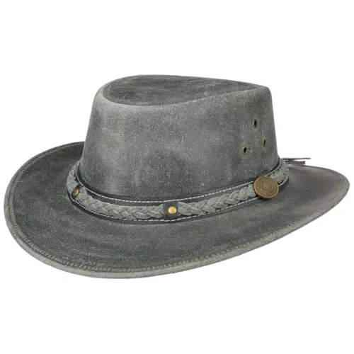 Williams Hut Schwarz, XL - Scippis Herren-Cowboyhut - Stylischer Cowboyhut aus Leder mit ca. 6 cm Krempenbreite und 10 cm Kopfhöhe, perfekt für Outdoor-Abenteuer und den modischen Auftritt.
