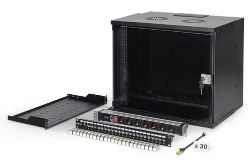 DIGITUS Netzwerk-Set SOHO Pro 9HE - Rackmontage-Schränke & -Rahmen, kompakte Bauweise für optimale Raumausnutzung und einfache Installation von Netzwerktechnik.