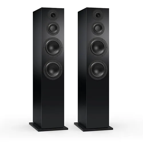 Nubert nuBoxx B-70 | Schwarze Standlautsprecher | 2 Stück Passivboxen | Für Moderne Wohnzimmer | Standlautsprecher für HiFi | Lautsprecher bis 32 Hz (-3dB) | Ideal im Heimkino