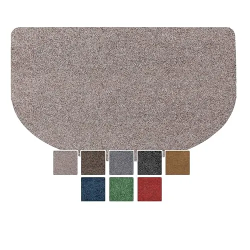 ANRO Fußmatte Schmutzfangmatte Türmatte rutschfest Fußabstreifer abwaschbar robust für Eingang, Haustür, Flur innen & außen Poet Küche, 75 x 45 cm (Halbrund)