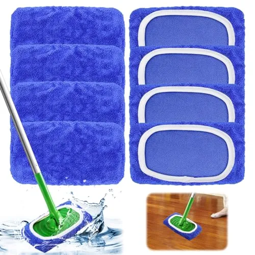 Stück Bodentücher Tücher Mikrofaser Set für Swiffer, Tücher Wiederverwendbare für Swiffer Sweeper Mop, Nass Trocken Wischmopp Bezug für die Reinigung von Hartböden und Holzböden (Blau) 8