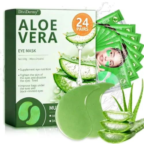 Augenpads Aloe Vera, 24 Paar Under Eye Mask gegen Augenringe & Schwellungen |