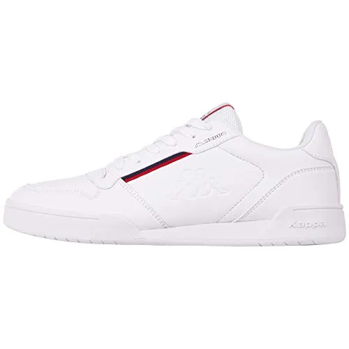 Kappa Marabu Schuhe Weiß & Rot - Sportlicher Sneaker für Unisex Erwachsene - Sneaker in trendigem Weiß und Rot, ideal für sportliche Aktivitäten und den Alltag, EU-Schuhgröße 42.