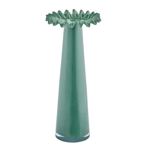 BUTLERS Vase Anemone Glas Dunkelorange Höhe 33cm | Dekovase für Tischdeko, Blumenvase für Regal | Dekoration Fensterbank Deko Wohnzimmer