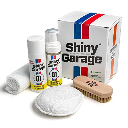 Shiny Garage Auto Lederpflege Kit 'Soft - Innenraum Reiniger zur Schmutzentfernung - Wirksamer Leder Polsterreiniger'
