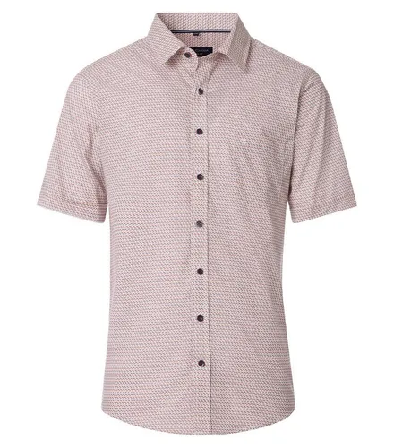 CASAMODA Freizeithemd Kurzarm Print Comfort Fit Rot 4XL - Stylisches Freizeithemd mit bequemer Passform und modischem Allover-Print. Ideal für lässige Anlässe, aus hochwertiger Popeline für einen glatten Look.