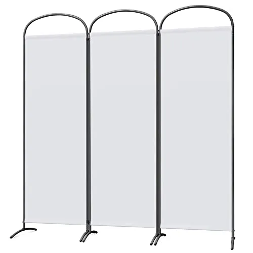 Angel Living Paravent Stellwand Sichtschutz Faltbarer Raumteiler Trennwand Sichtschut für Draußen Garten Schlafzimmer Wohnzimmer Büro Innen Außenbereich (Weiß, 3 Teilig)