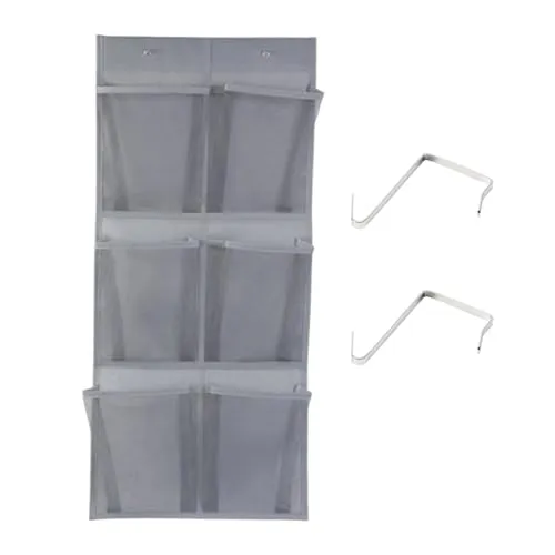 Galenecx Organizer über der Tür für Schuhe, 2-IN-1 Schuhorganizer Hängend, Multifunktionaler Organizer über der Tür für Schuhe, mit 2 Haken, für Wohnmobil, Schlafzimmer, Wohnzimmer (grau)