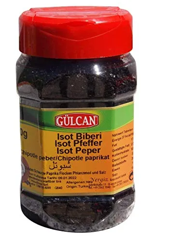 Gülcan Isot Paprikagewürz - Extra Scharf (170g) - Entdecken Sie das extra scharfe Gülcan Isot Paprikagewürz (fermentiert) in der praktischen 170g Packung, ideal zum Verfeinern von Gerichten und für einen würzigen Genuss.