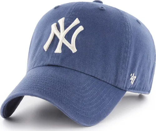 '47 New York Yankees MLB Clean Up Timber Blau Verstellbare Cap - Baseball Cap für Herren mit unstrukturierter Krone und gebogenem Schirm | Verstellbar für optimalen Tragekomfort | Stylisches gesticktes Teamlogo für echte Yankees-Fans