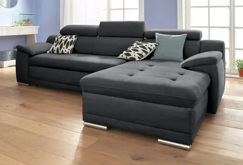 sit&more Ecksofa Andiamo L-Form, wahlweise mit Bettfunktion, inklusive Kopfteilverstellung