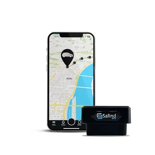 SALIND GPS Tracker Auto - Echtzeit Ortung für Fahrzeuge und LKWs - Auto Alarmanlagen mit OBD2 Stecker für weltweites Tracking. Inklusive M2M SIM-Karte für sofortige Nutzung und dauerhafte Stromversorgung. Ideal für Flottenmanagement und private Nutzer.