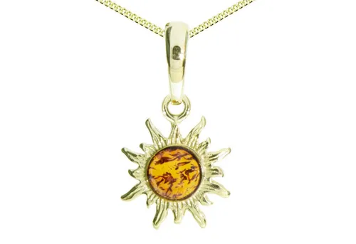 OSTSEE-SCHMUCK Kette mit Anhänger Ostsee-Schmuck Kette mit Anhänger Sonne 14 mm (2-tlg)