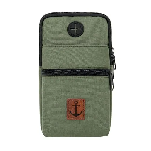 Leoberg Smartphone Outdoor-Tasche – 2-in-1 Umhängetasche in Grün