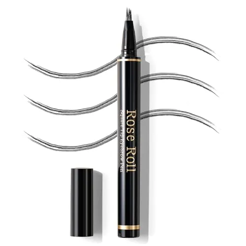 Rose Roll Augenbrauenstift Microblading Wasserfest Augenbrauenstift Haarfeine Linien Definieren Sie einen hochnatürlichen Make-up, 05 Naturschwarz