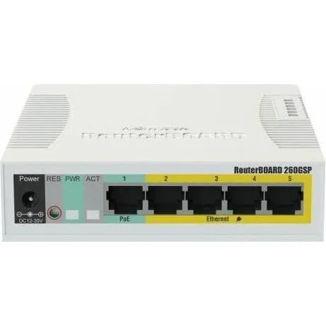 Produktbild MikroTik RouterBOARD RB260GSP (6 Ports) (CSS106-1G-4P-1S)