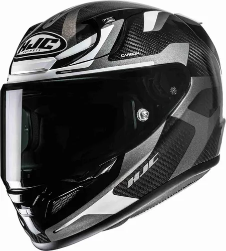 HJC RPHA 12 Carbon Xentra Motorradhelm M schwarz-weiß - Hochwertiger Integralhelm aus Kohlefaser für optimalen Tragekomfort. Mit kratzfestem Visier und antiallergischem Innenfutter ideal für verschiedene Motorsport-Aktivitäten.