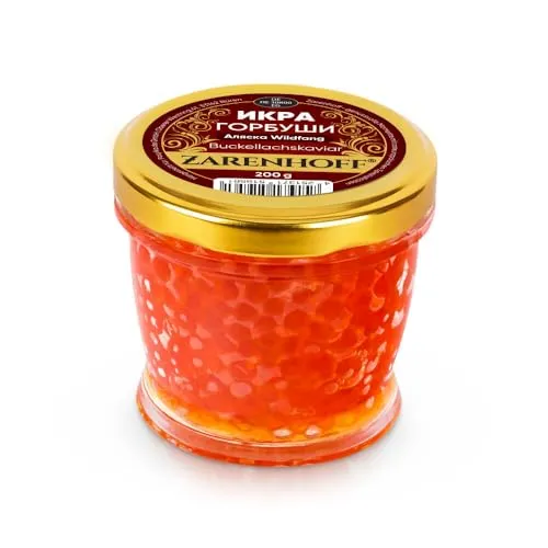 Kaviar aus Buckellachs Gorbuscha aus Alaska 200 g Glas, Roter Kaviar, икра Горбуши caviar