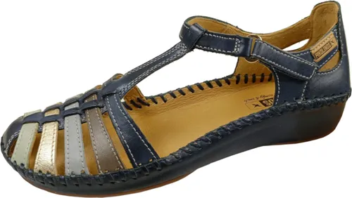 Pikolinos Damen Sandale Leder geschlossene Ferse Schnalle P. Vallarta 655-0843C4, Größe:39 EU, Farbe:Blau