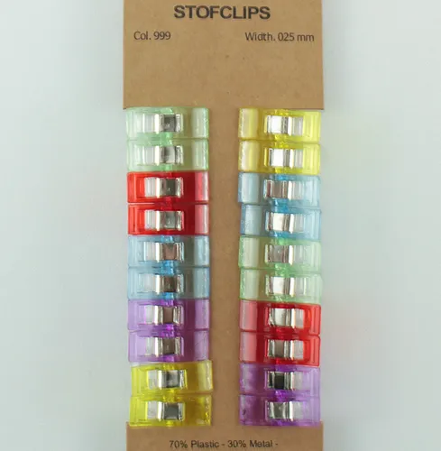 Stoff Clips Klammer Kunststoff bunt gemischt 25 mm 20 Stück