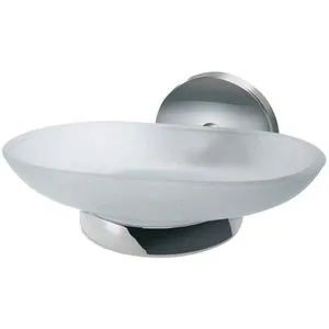 Fackelmann Seifenschale Vision 86768, weiß, zum Bohren, aus Glas, 13 x 12 cm