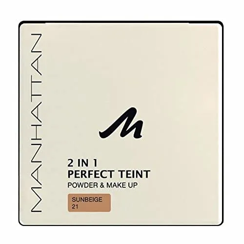 Manhattan 17358 Perfect Teint Powder und Makeup, sunbeige, 1 Stück