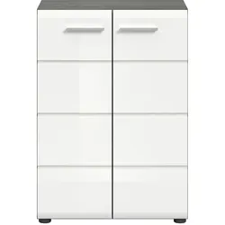 Kommode Salsa in Weiß – Hochglanz & Flexibler Stauraum - Kommode Salsa in Weiß mit hochwertig beschichteten Hochglanzfronten und variablem Stauraum. Ideal für stilvolle und praktische Einrichtungslösungen.