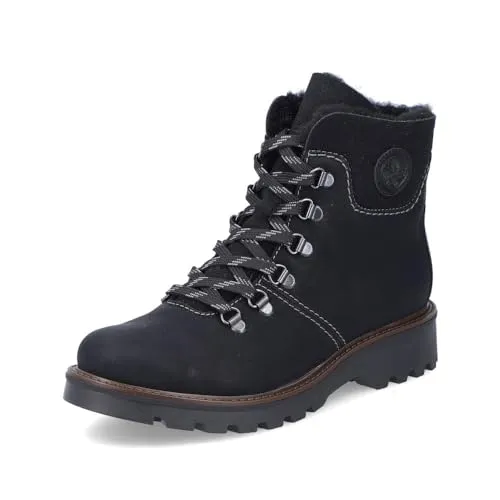 Rieker Winterstiefelette - Schnürboots im Bergsteiger-Look - Wanderschuhe mit Warmfutter für kalte Tage, ideal für Outdoor-Aktivitäten, gepolsterte Innensohle für hohen Tragekomfort.