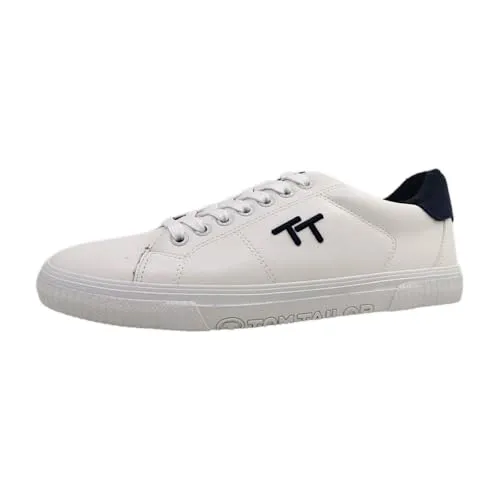 Tom Tailor Herren Sneaker 7480040005, White, 43 EU - Herren-Sneaker mit sportlichem Design, ideal für lässige Outfits und höchsten Tragekomfort.