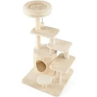 Costway 7-Stöckiger Kletterbaum für Katzen – Beige, 102 cm hoch