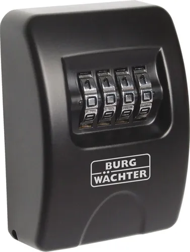 Burg Wächter Key Safe 10 SB Schlüsseltresor - Kompakter Schlüsseltresor für außen, aus robustem Zinkdruckguss mit 4-stelligem Zahlencode und Auto-Stop-Funktion – ideal für Notfall- und Sozialdienste.
