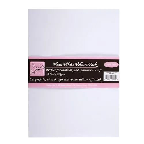 Anita's docrafts Pergamentpapier, A4, blanko, Weiß, 10 Stück