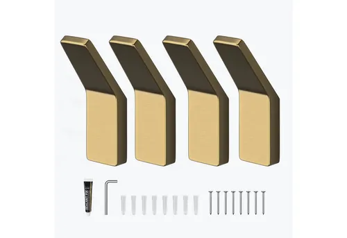 doporro Wandhaken Handtuchhaken Klebehaken aus Zinklegierung ohne Bohren Stalo-13, (4-St), 40° Wandneigung, Zinklegierung in einem Stück gegossen