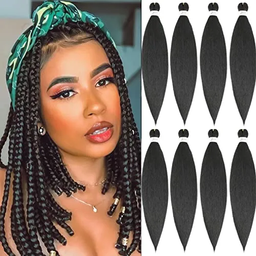 EZ Braids Haarverlängerungen 61 cm 8 Stück vorgedehnt Häkelbox Haarverlängeru...