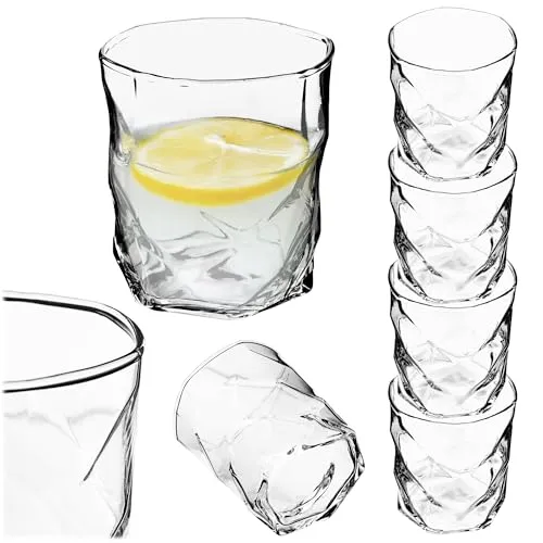 KADAX Trinkgläser 330ml, 4 Stück, Wassergläser, Cocktailgläser aus Glas, Saftgläser, Getränkegläser für Saft, Wasser & Cocktails, Gläser Set, Trinkglas