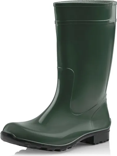 Ladeheid Damen Gummistiefel LA-967 Flaschengrün/Schwarz - Wanderschuhe für Damen, 100% wasserdicht und bequem für lange Spaziergänge an regnerischen Tagen. Hergestellt in der EU aus hochwertigem PVC, ideal für Gartenarbeit und Outdoor-Aktivitäten.