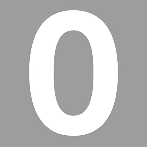 Zahlen-Aufkleber Nr. 0 in weiß I Höhe 10 cm I selbstklebende Haus-Nummer, Ziffer zum Aufkleben für Außen, Briefkasten, Tür I wetterfest I kfz6740