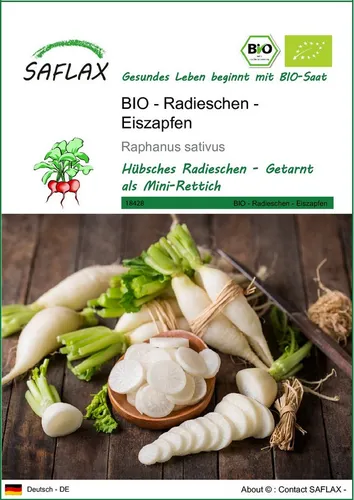 SAFLAX Gemüsesamen SAFLAX - Samen - BIO - Radieschen - Eiszapfen