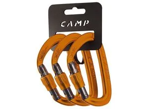 C.A.M.P. Set 3 Orbit Lock - Orange - Karabiner Set mit 3 Orbit Locks, leicht und kompakt, ideal für Standplätze und Seilmanöver, bietet maximale Sicherheit durch verbesserte Schraubsicherung und hervorragendes Belastbarkeits-Gewichtsverhältnis.