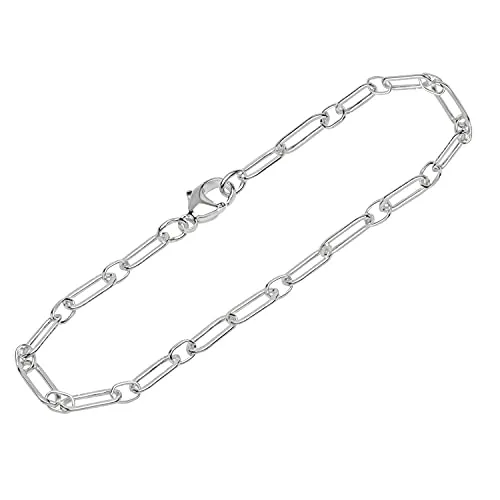 NKlaus Armband 925 Sterling Silber 19cm Figaro Ankerkette rund halbrund Herren Armkette 12651