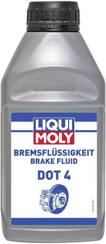 Liqui Moly DOT 4 Bremsflüssigkeit 500ml - Hochwertige synthetische Bremsflüssigkeit mit hohem Nass- und Trockensiedepunkt. Schützt vor Korrosion und sorgt für zuverlässige Bremsleistung in hydraulischen Systemen.