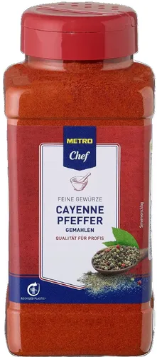 Metro Chef Cayennepfeffer gemahlen 390g - Intensiv würzender Cayennepfeffer in praktischer Dose, ideal zum Verfeinern von Gerichten und für die kreative Küche.
