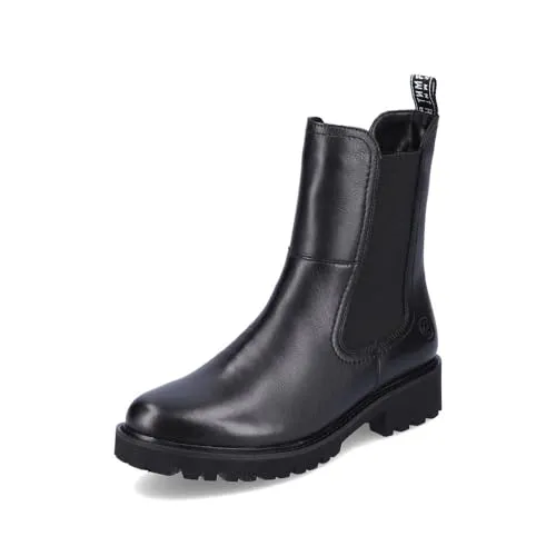 Remonte Chelsea Boots - Graphitschwarz Glattleder Größe 37 - Wanderschuhe mit elastischem Einsatz und Reißverschluss für einfaches An- und Ausziehen. Komfortweite für optimale Bewegungsfreiheit und herausnehmbare Einlegesohle für individuelles Fußklima.