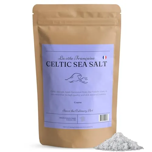 La côte Française Keltisches Meersalz 1 KG Grobes Salz - Celtic Sea Salt - Nicht Für die Salzmühle - Nicht Himalaya, Himalayasalz, Bio oder Feinmineralien - Herbamare - Reich an Magnesium, Kalzium