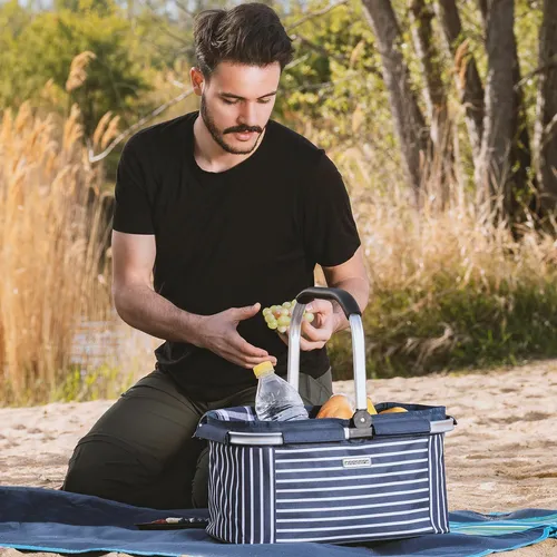 anndora® Einkaufskorb AHOI blau-weiß von anndora